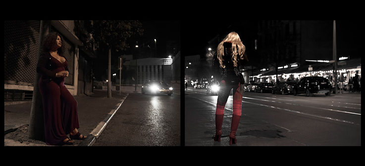 Links eine Prostituierte in der HaGalil Straße in Tel Aviv. Rechts eine Prostituierte in der Oranienburger Straße in Berlin.