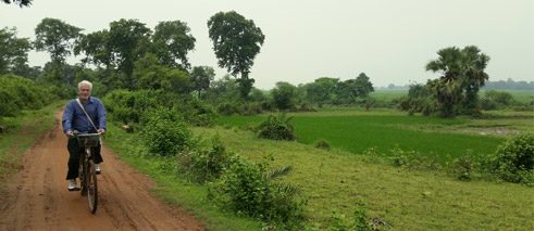 On bike through Santiniketan