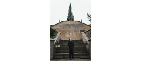 Infront of the neo-Gothic national monument for the wars of liberation