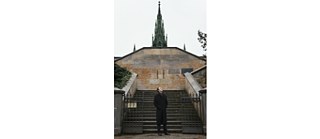 Infront of the neo-Gothic national monument for the wars of liberation