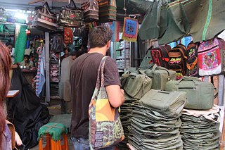 A bag vendor in Karachi
