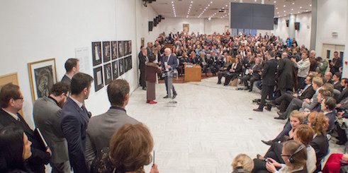 Χαιρετισμός του Υπουργού Εξωτερικών της Ομοσπονδιακής Δημοκρατίας της Γερμανίας, Frank-Walter Steinmeier, κατά τη διάρκεια των εγκαινίων.