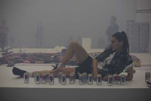 Franziska Aigner in Anne Imhof, Angst III, performed at La Biennale de Montréal, 2016.