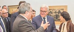 German Foreign Minister Frank-Walter Steinmeier and the Greek Foreign Minister Nikos Kotzias open the exhibition.  