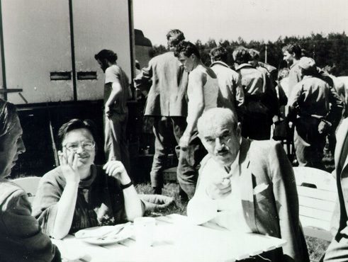 Artur Brauner am Set von Hitlerjunge Salomon (Agnieszka Holland, 1989/90)