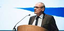 Johannes Ebert, der Generalsekretär des Goethe-Instituts, sprach auf der Konferenz. 