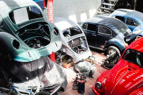 Eine Volkswagen-Insel mitten in Bogotá