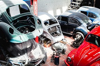 Eine Volkswagen-Insel mitten in Bogotá