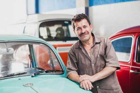 Eine Volkswagen-Insel mitten in Bogotá