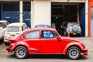 Eine Volkswagen-Insel mitten in Bogotá
