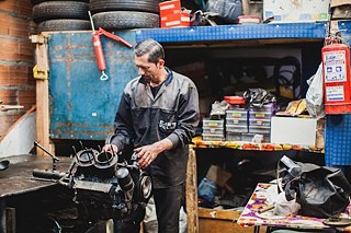 Eine Volkswagen-Insel mitten in Bogotá