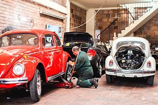 Eine Volkswagen-Insel mitten in Bogotá