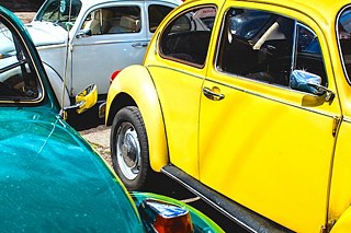 Eine Volkswagen-Insel mitten in Bogotá