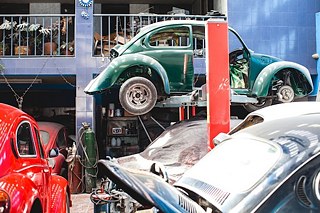 Eine Volkswagen-Insel mitten in Bogotá