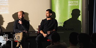 The Czech activist Lukáš Houdek (left) and Khalid Abdel-Hadi, chief editor of the only LGBTI magazine in the Middle East. 