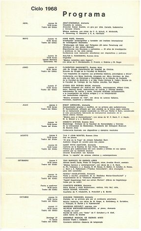 Programa institucional. 1968.