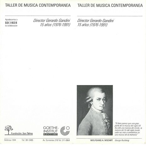 Taller de Música Contemporánea con Gandini. 1991.
