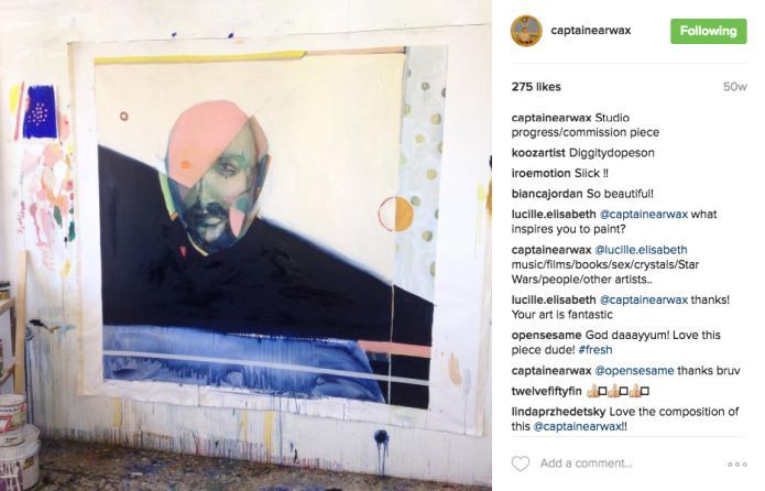 Artists are taking progress shots of their work and are receiving feedback in real time.