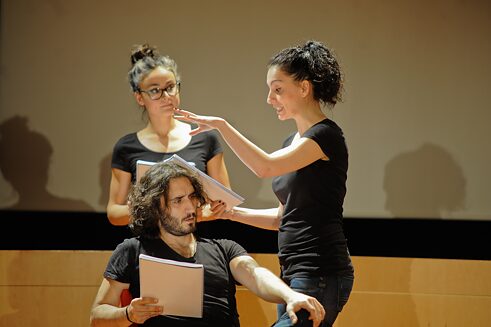 Imagen de la puesta en escena de 'El voto' Goethe-Institut Madrid 