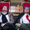 Hofer Filmtage: Heinz Badewitz and Wim Wenders are testing the new ceiling cinema Weisse Wand &copy; Photo (detail): © Evelyn Kutschera Hofer Filmtage: Heinz Badewitz and Wim Wenders are testing the new ceiling cinema Weisse Wand
