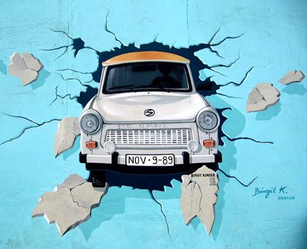 Berlin Wall graffiti Trabi  