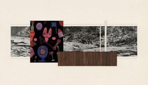 Ludwig Mies van der Rohe | Resor House, project (Jackson Hole, Wyoming): Perspectief van de woonkamer door de zuidelijke glazen wand. 1937-1941 (niet gebouwd). New York, Museum of Modern Art (MoMA) The Mies van der Rohe Archive
