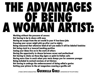 Guerrilla Girls | Las ventajas de ser una artista mujer, 1988