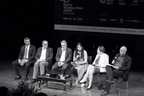 In conversation with Dr. Thomas Wohlfahrt, Prof. Dr. Karin von Welck, Dr. Martin Walde, Dr. Jurgen Morhard, Mr. Anand nambiar & Amrita Tripathi at NCPA Mumbai