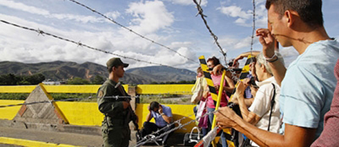 Die Grenze zwischen Kolumbien und Venezuela, 2015. 