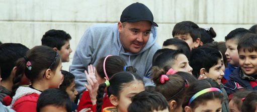 Luke Cornish with Kids in Aleppo 2017