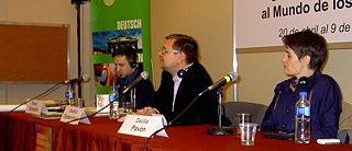 Diedrich Diederichsen con Pablo Schanton y Cecilia Pavón. Feria de Libro, 2011.