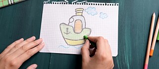 Male eine Hafenstadt