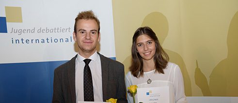 Die Finalisten des diesjährigen Internationalen Finale diesjährigen Internationalen Finale Anna Ryan aus Ungarn und František Posolda aus Tschechien