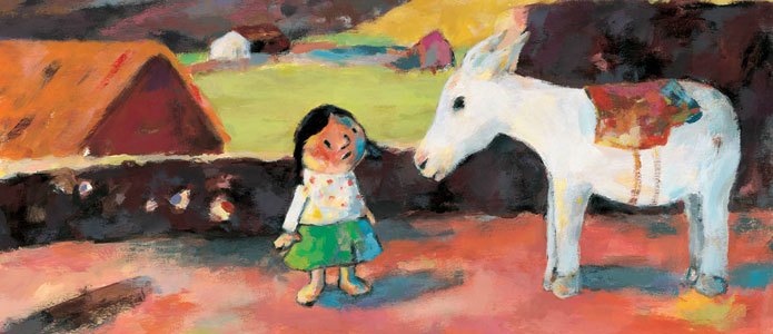 The Andean girl Felipa from the children’s book “Auf Wiedersehen Oma” (Good-Bye, Grandma)