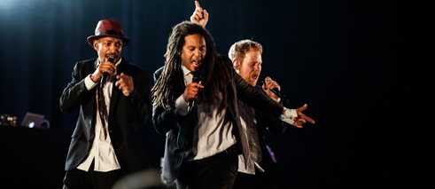  Demba Nabé, Frank Dellé and Peter Fox of Seeed in Saõ Paulo: “Music has a way of making itself understood” (Photo: José de Holanda)