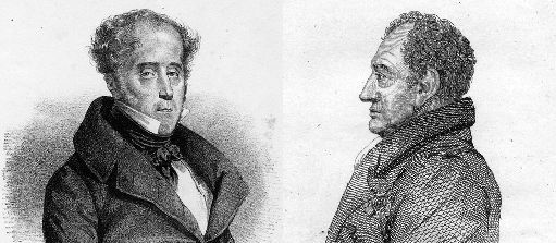 Porträts von Chateaubriand und von Goethe für die 'Galerie des contemporains illustres'