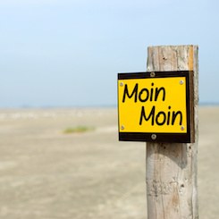 低地德語裡的 ”Moin Moin”, 是一句很家常的問候：「祝你有美好的一天」