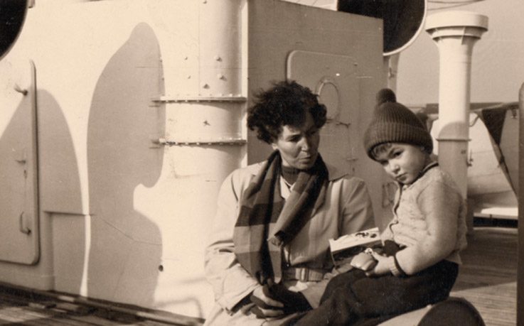 Jack and his mother on the ship from Germany to Canada 1956