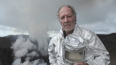 Werner Herzog filming Into the Inferno 2016 on Yasur Volcano, Tanna Island, Vanuatu.