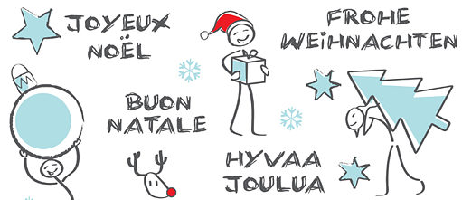 Weihnachtswünsche in mehreren Sprachen