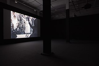 Installation view of Arthur Jafa’s Love is the Message