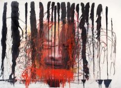 Thomas Lange: Mutsuo, 2015-16, olio e smalto su cotone, 300 x 400 cm, Courtesy: Atelier Thomas Lange