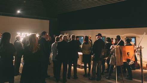 Eröffnung der Ausstellung auf der Burg Ljubljana.