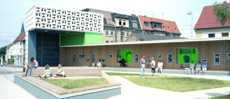 Biblioteca ao ar livre em Magdeburg