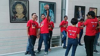 Seflies with former German chancellors.