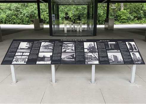 Information board about the Esso gas station