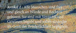Artikel 1: Alle Menschen sind frei und gleich