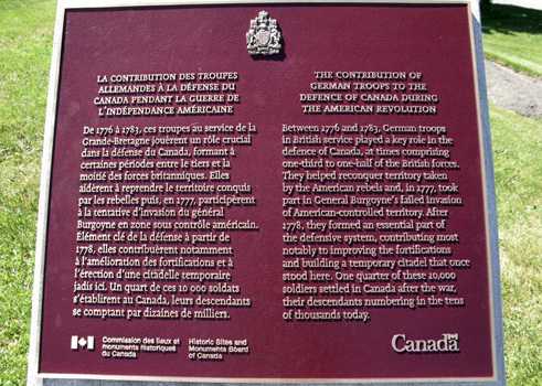 Plaque commémorative sur les Plaines d’Abraham