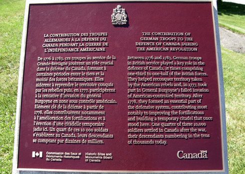 Die Gedenktafel auf den „Plaines d’Abraham“