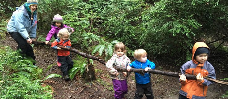 Rain, snow or shine, Cedarsong students spend four hours per day in the forest.